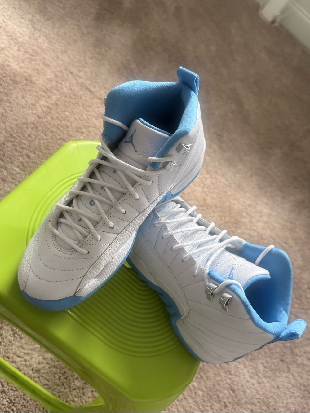 Nike Kids' White and Light Blue High-Top Sneakers